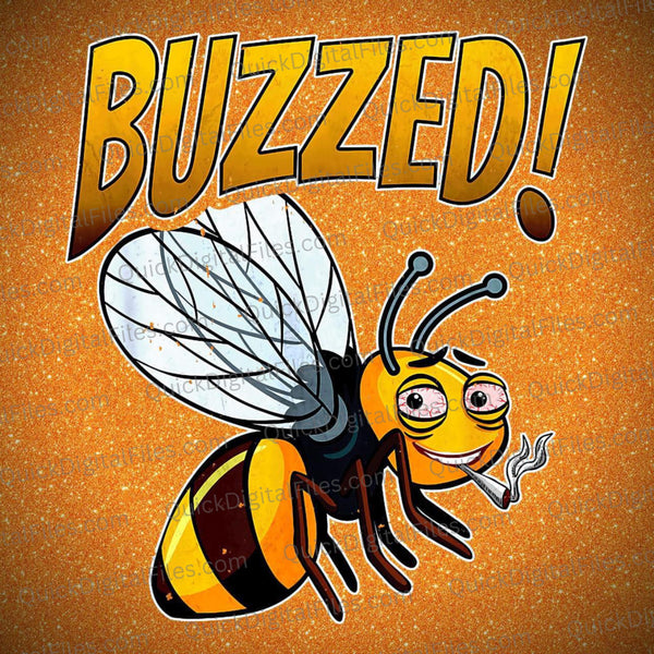 buzzed bee with marijuana joint