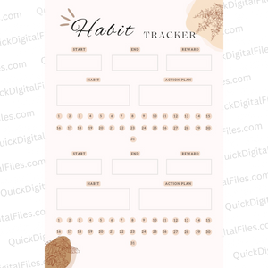 "Action Plan Habit Tracker Canva Template for Personal Use"