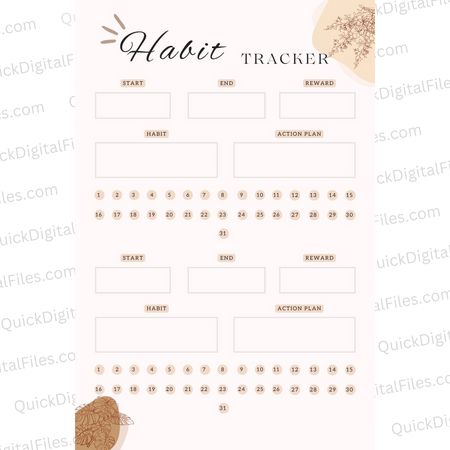"Action Plan Habit Tracker Canva Template for Personal Use"