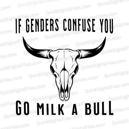 Anti-woke sticker design with bull skull
