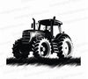 Modern tractor silhouette logo for agricultural branding