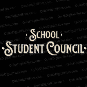 School Student Council SVG for Dark Backgrounds
