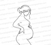 "Pregnant Mama Line Art Minimalist Drawing SVG, PNG, JPEG, PDF"