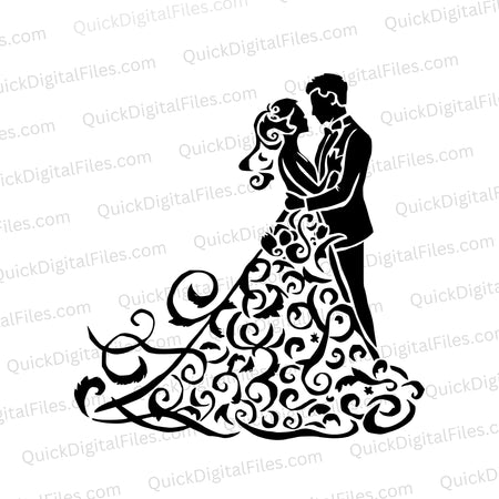 "Husband and wife wedding day SVG" for elegant wedding projects and decor.