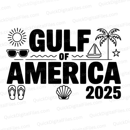 Gulf of America SVG | Patriotic Tropical Vector for Summer 2025