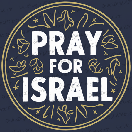 "Pray for Israel message inside a circle SVG for advocacy projects."