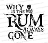 Pirate SVG "Why Is The Rum Always Gone?"
