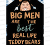 Cheerful PNG graphic of a big man as a teddy bear