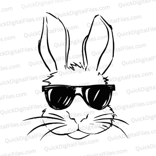 Cool Bunny Wearing Sunglasses: PNG SVG PDF JPEG