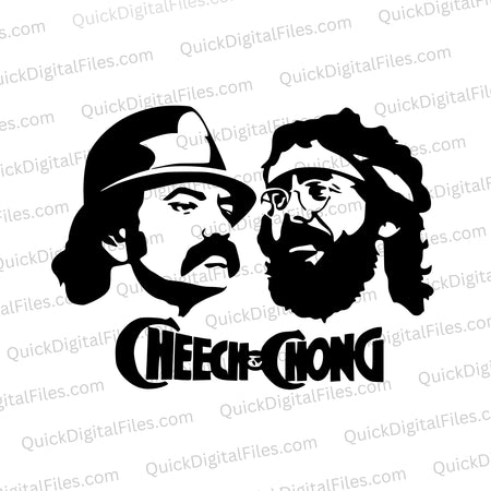 "Silhouette design featuring Cheech and Chong"