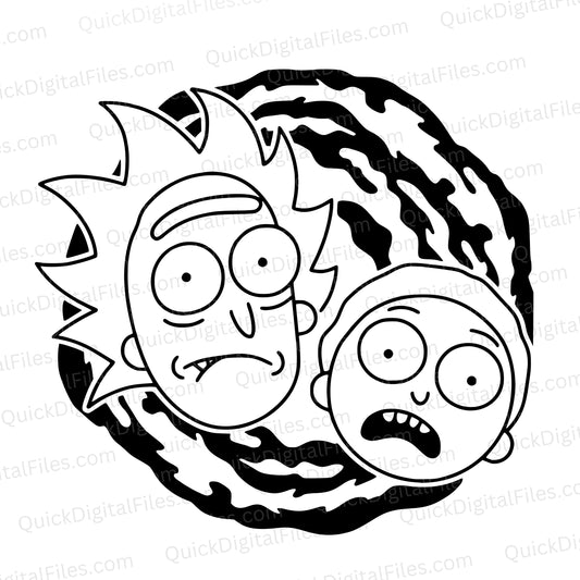 Rick and Morty SVG | Silhouette Portal Vector for Cricut & Engraving