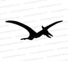 Pterosaur silhouette clipart in black with a transparent background
