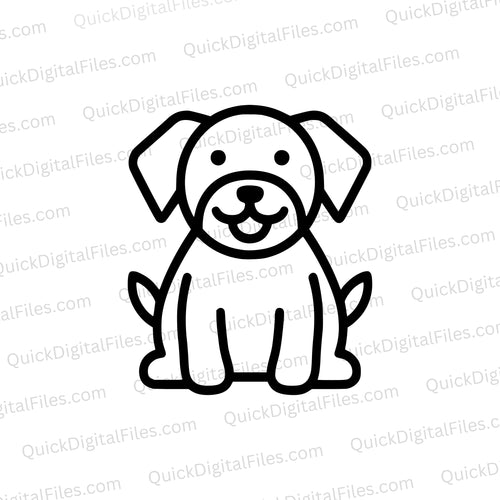 Happy Pup Silhouette: SVG