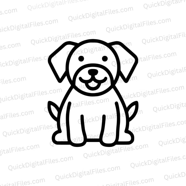 Happy puppy silhouette SVG for joyful pet projects