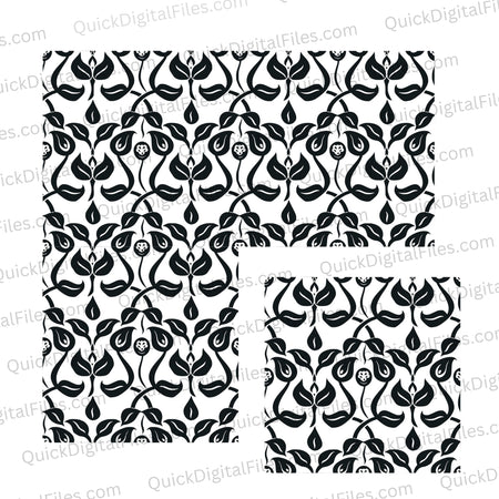 "Intricate floral boho style seamless graphic for continuous designs."