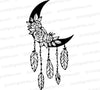 Moon Indian Dream Catcher SVG design for spiritual and artistic decor