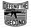 "SVG file of all-black Second Amendment support silhouette."