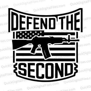 "SVG file of all-black Second Amendment support silhouette."