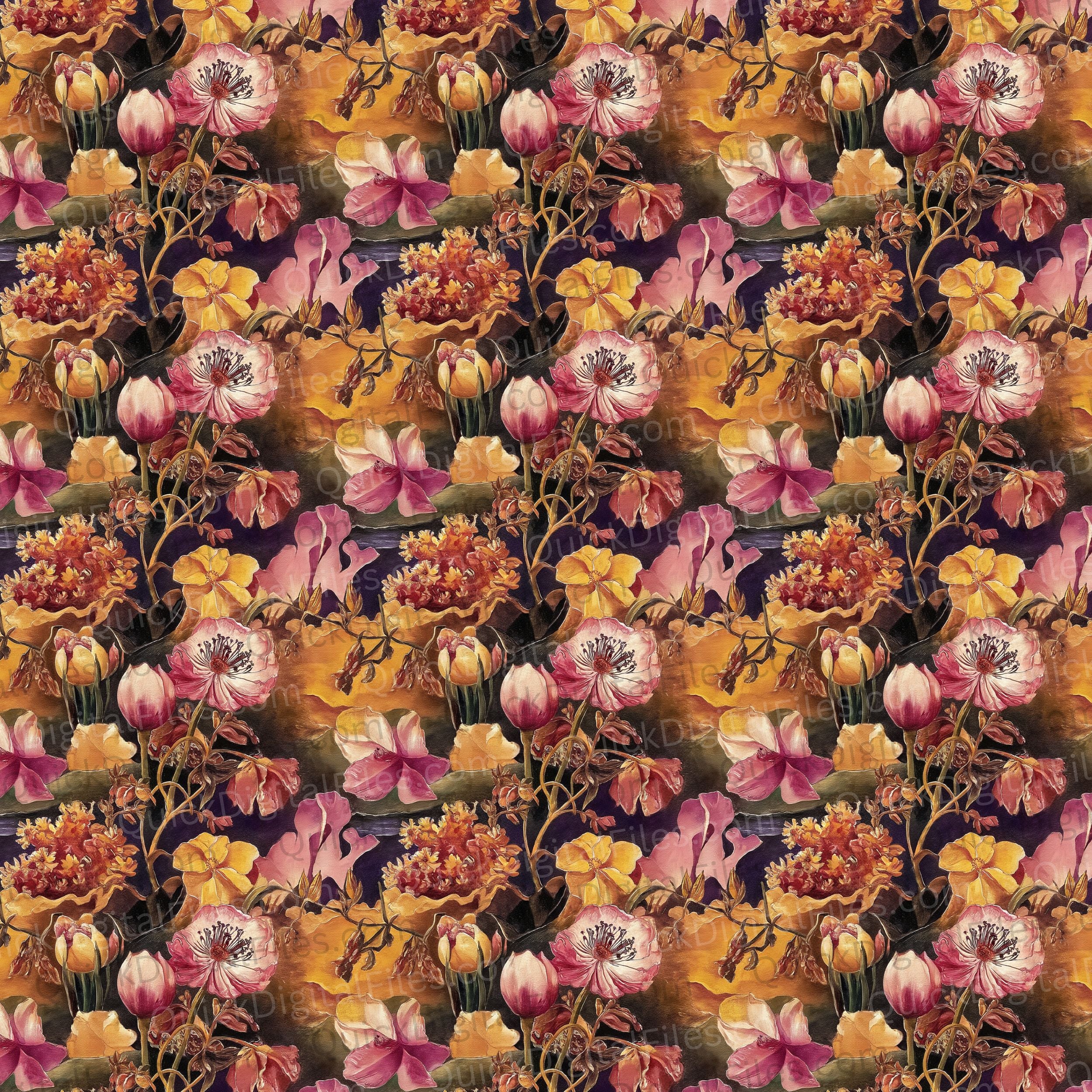 Repeat Pattern 67 Endless Repeating Floral Pattern (Digital Download) – Quick Digital Files
