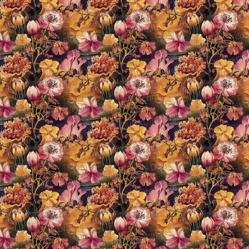 Endless Repeating Floral Pattern: PNG