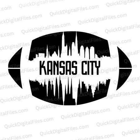 Kansas City Football Skyline SVG
