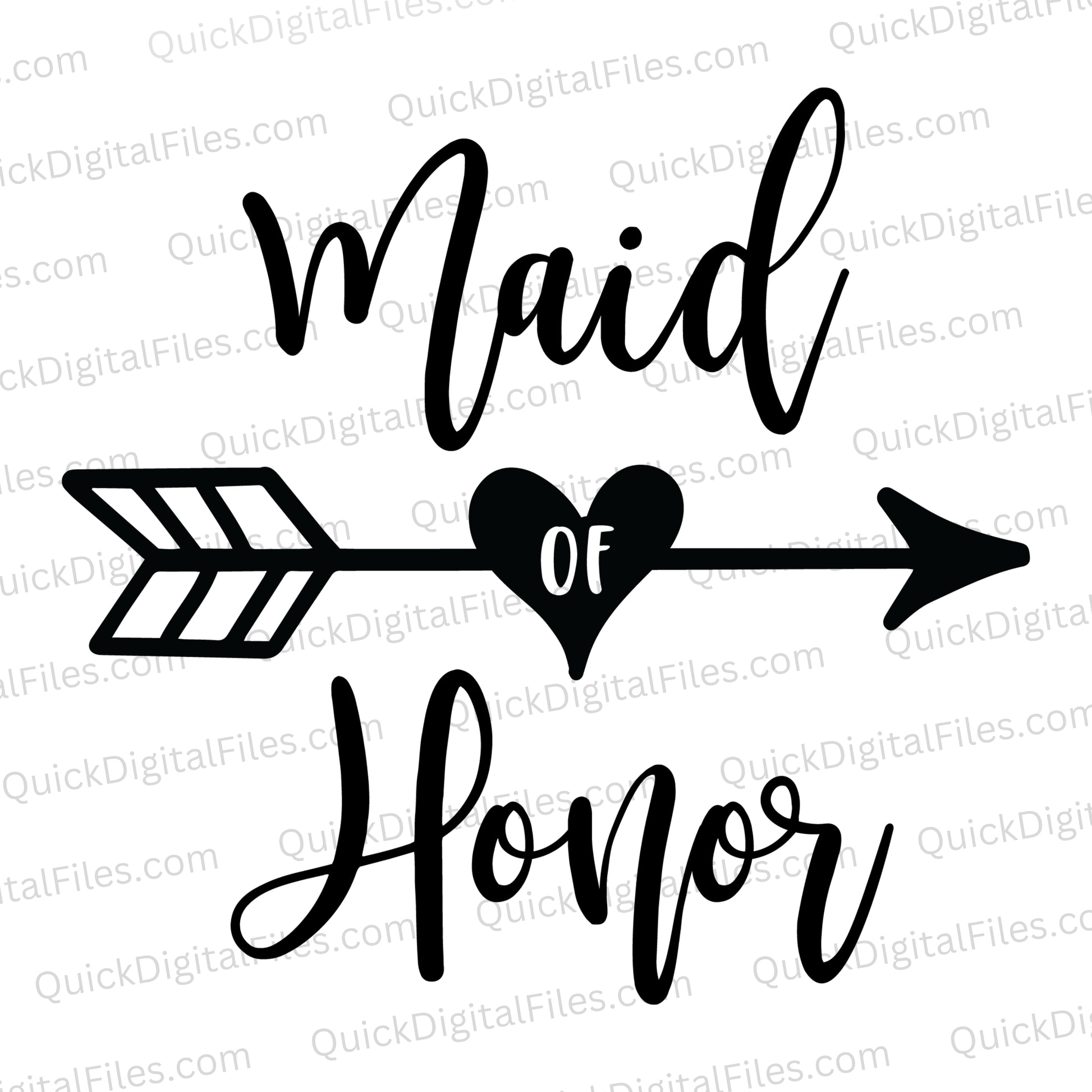 Maid of honor SVG with heart arrow silhouette design
