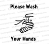 "SVG file of 'Please Wash Your Hands' hygiene reminder."