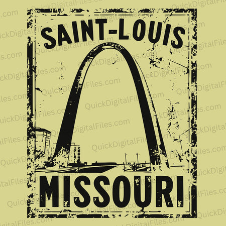 Saint Louis Gateway Arch black and white illustration PNG
