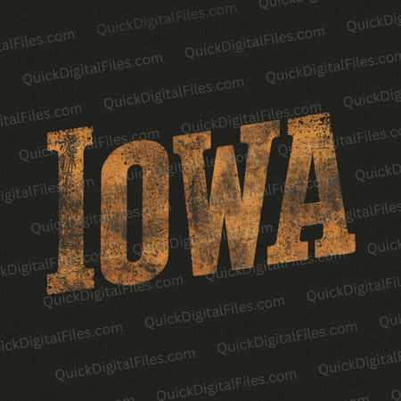 Gold Iowa t-shirt graphic PNG
