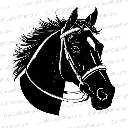 Horse Head Silhouette: PNG JPEG SVG