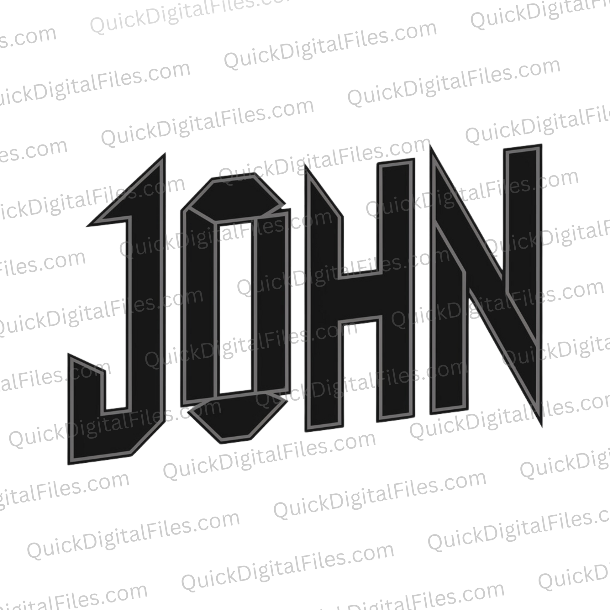 John name graphic with transparent background for versatile design