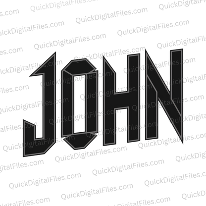 John name graphic with transparent background for versatile design