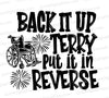 "Back It Up Terry" viral moment graphic design in black and white