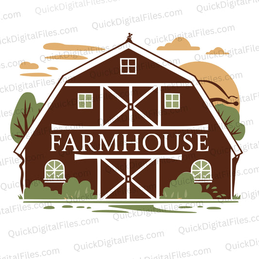 Rustic Barn SVG Illustration