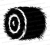 Solid black hay bale SVG for Cricut and engraving projects
