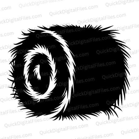 Solid black hay bale SVG for Cricut and engraving projects
