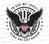 "Colorful eagle holding guns with American shield graphic PNG."