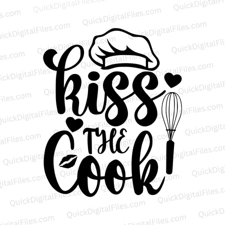 Black and white chef theme SVG for DIY aprons