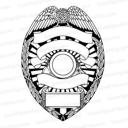 Blank Police Badge SVG | Editable Law Enforcement Template
