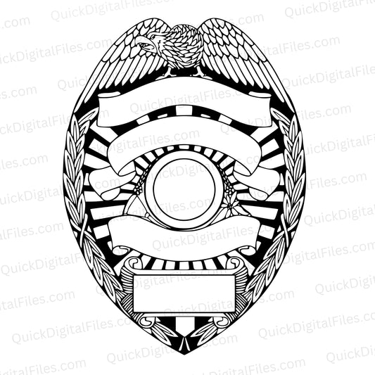 Blank Police Badge SVG | Editable Law Enforcement Template