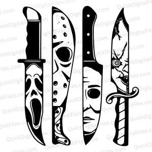 Horror movie villain faces SVG