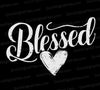 "Blessed White Script with Heart Graphic SVG, PNG, JPEG, PDF"