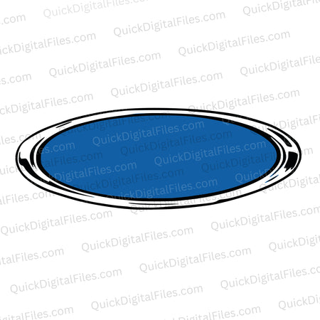 Blank Ford logo SVG with blue oval and black-silver edge
