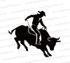 "Cowboy Riding Bucking Bull Silhouette SVG, PNG, JPEG"