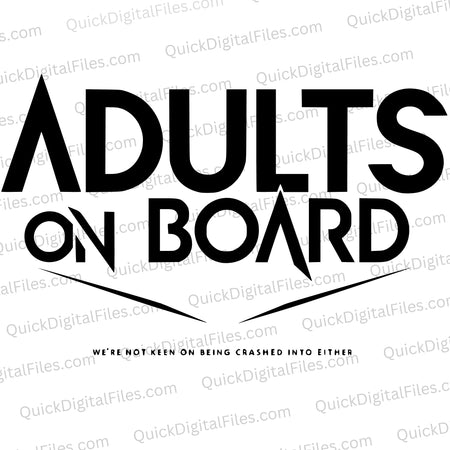 "Adults On Board not keen on crashing text graphic SVG."