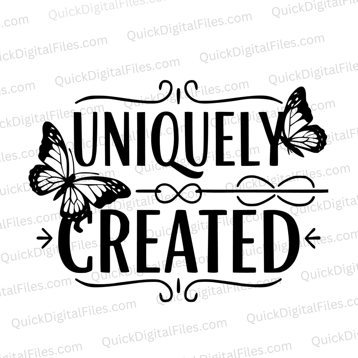 Uniquely Uniquely Created - Inspirational Christian Butterfly Graphic – Quick ...