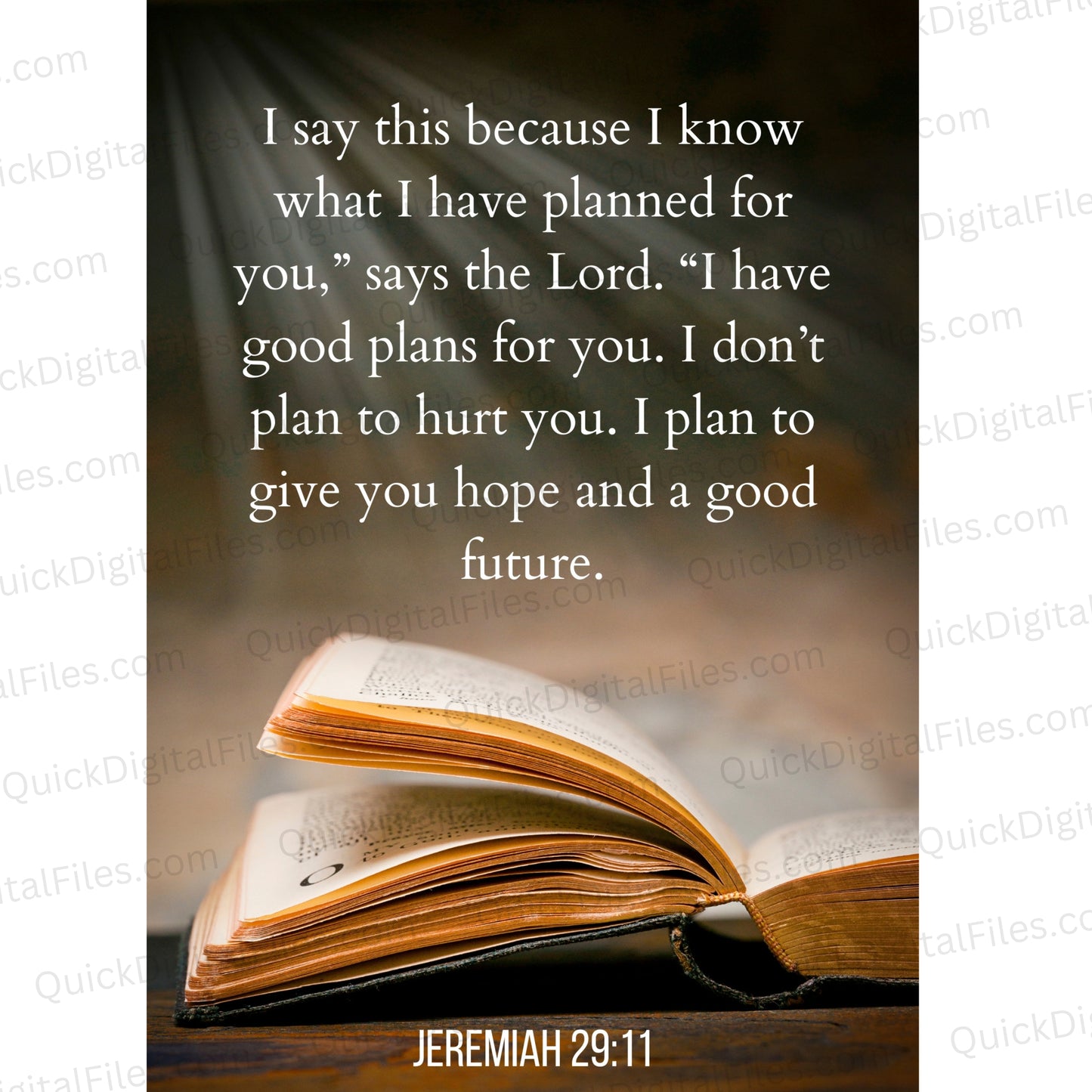 Bible Verse Wall Decor - Printable Jeremiah 29:11 Poster

