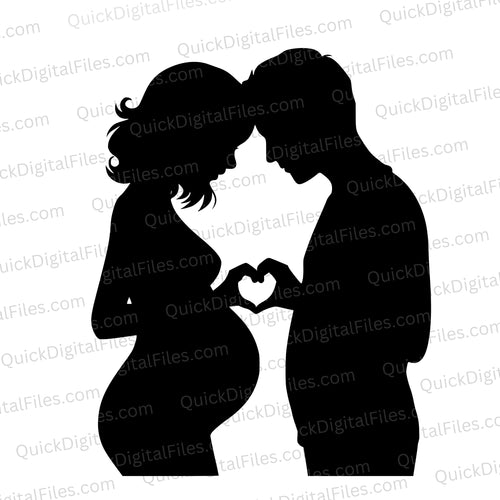 Couple Silhouette: SVG PNG JPEG PDF