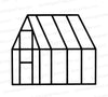 Greenhouse PNG – Minimalist Triangle Roof Garden Shed Outline