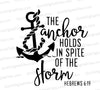 "Nautical anchor SVG art with Hebrews 6:19 for spiritual encouragement."